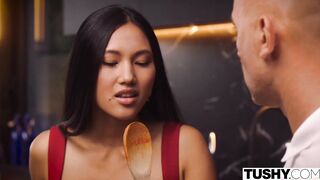 TUSHY Slim hot May gets her anal cravings satisfied