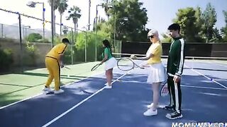 Stepmom Serving Balls