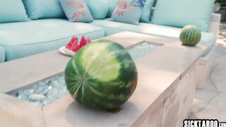 Wet teen Aften Opal sucked two big cocks