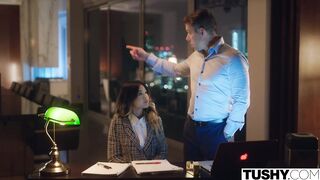 TUSHY Slender Lulu gets some anal discipline by her boss