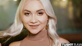 TUSHYRAW Adorable Blonde gets her stunning little butt spread