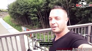 Petite german teens meet and screwed outside street point of view