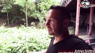 Petite german teens meet and screwed outside street point of view