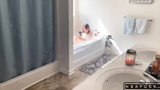 Caught my Step Sis Masturbating in Bath