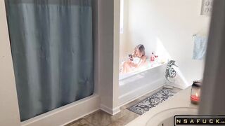 Caught my Step Sis Masturbating in Bath