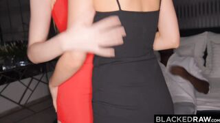 BLACKEDRAW two fiery redheads double team a big big black cock