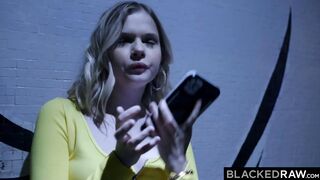 BLACKEDRAW Thin Blonde Coco squirts all over Isiah's big black cock
