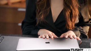 TUSHY Anal-obsessed Vanessa seduces her sexy coworker Oliver