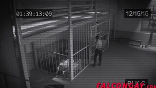 Dirty prison guard gets naughty with one hunk inmate