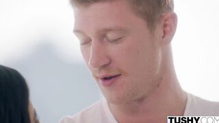 TUSHY Anal-curious Keira has one of a kind surprise for bf