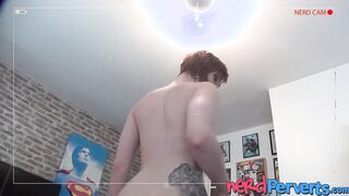 Frisky redhead Zara Du Rose sucks geeky producers POV dick