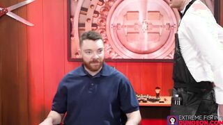 Nathan Daniels fisted deep by Logan Bell while masturbating