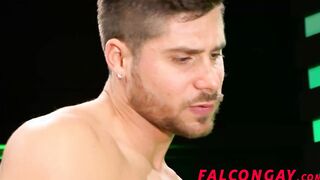 Dirty hunk gets his asshole drilled by sex toy and big cock
