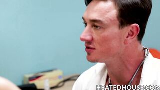 Doctor drills asshole with tongue before pounding him hard