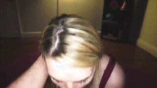 busty blonde step-mom fucks big dick son after work