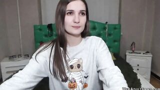Tiny tits amateur masturbates with toy on webcam show