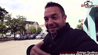 German chubby blonde milf picked up and fucked public