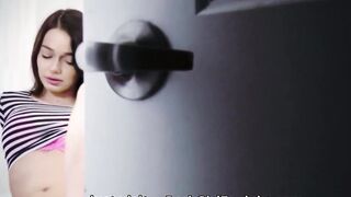 Spying on StepSis Rubbing Her Pussy Turns into POV Virtual Sex and Cumshot