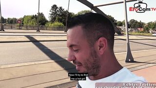 Public flashing Sex Date at berlin freeway with german tattoo slut