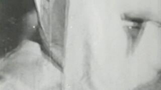 Retro babe sucks big dick before it smashes her hairy pussy