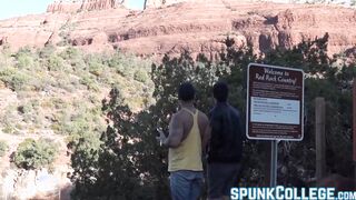 Buffed and inked guy bareback fucks his Asian buddy