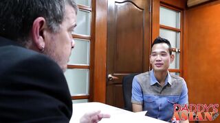 Sexy cute Asian Joshua will give his horny ass for job