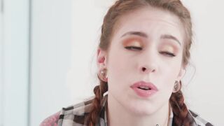 Redhead slut ass slammed and jizzed on by big black cock