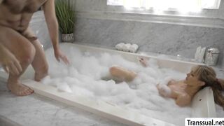 Wet TS Tori Easton analed by husbands bff
