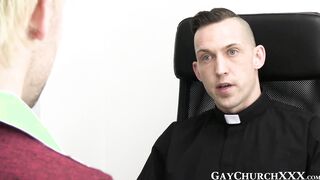 Forbidden religious anal play leads to priest fucking twink