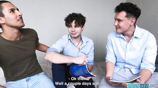 Latin MONSTER COCK vs two submissive twinks