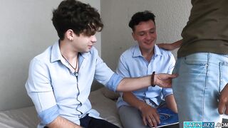 Latin MONSTER COCK vs two submissive twinks