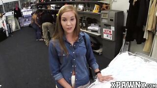 Big booty babe sells her slit to a deviant pawnbroker