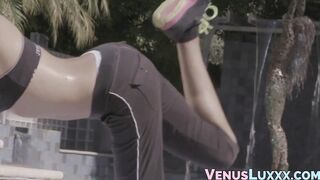 Asian TS Venus is passionate about her yoga workouts