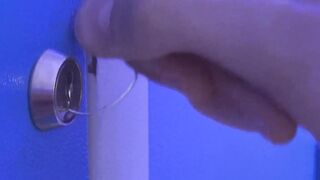 Toe licking twink strokes his hard cock in the locker room