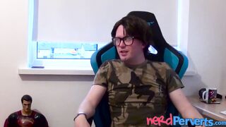 Busty redhead Lucy Lane sucking cock at nerd casting