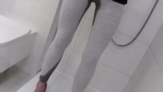 Peeing on my Butt inside Leggins and Foot next I