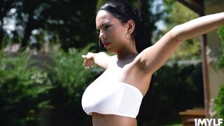 MILF goddess invites the stud to have more workout into