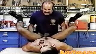 Hung retro ass banging cop drills a horny bottom butt pirate