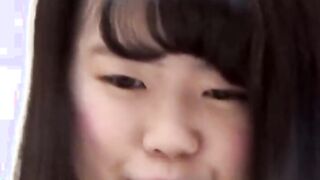 Asian cutie lifts her skirt up to show how she pees