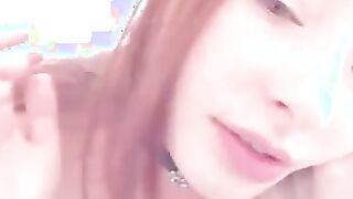 Hot Redhead having fun masturbating