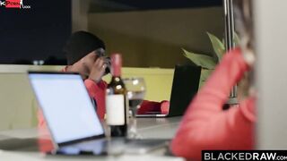 BLACKEDRAW Blonde Cadence devours every inch of Anton's huge ebony penis