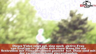 Thin german blonde cougar skank seduces bro for outdoor date