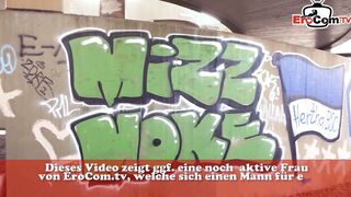 German chubby bbw teenagers picked up into outside and fuck on street