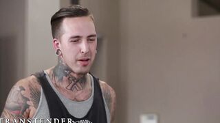 Beautiful ladyboy Aubrey Kate rides a dick like a pro