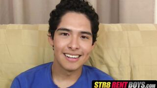 Sweet latino twinkie wanks and plays with his asshole