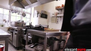 Elegant Euro babe assfucked during wild FFM threesome