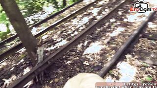 German chubby blonde mom picked up and fuck outdoor