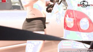 Red Head teenie hoe with tiny boobies picked up by a bbc