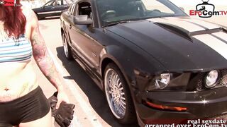 Red Head teenie hoe with tiny boobies picked up by a bbc
