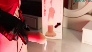 Sissy Chastity Slave Boy Takes Huge Load in his Ass from Pegging